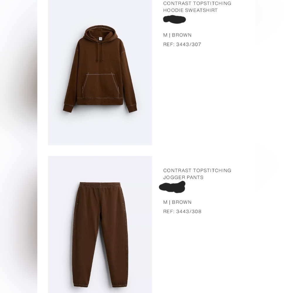 Set: Men's Dark Brown Hoodie And Joggers - M - Excellent